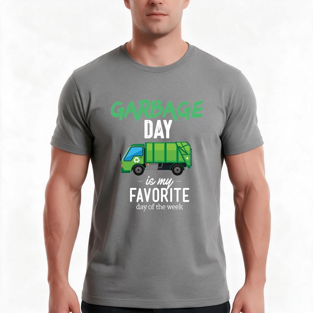 Garbage Day Truck Tshirt Summer Casual Cotton Tee Oversized Streetwear Tops Vintage Graphic Print Loose Fit Short Sleeve