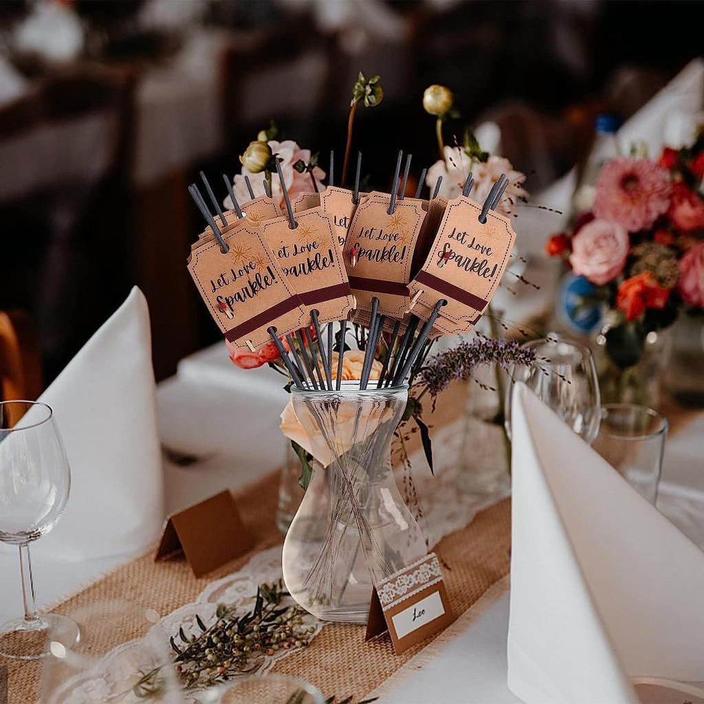 100pcs Wedding Card Kraft Paper Gift Packaging Tags Sparkler Hanging Label Birthday Party Christmas Celebration Decor