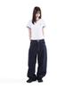 SLOW RECORD HOUSE Layered Check Roll-Up T-Shirt_White