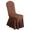 Elastic Dining Chair Cover Sun Skirt Smooth Milk Silk Fabric Breathable Seat Protectors For Wedding Decoration Hotel