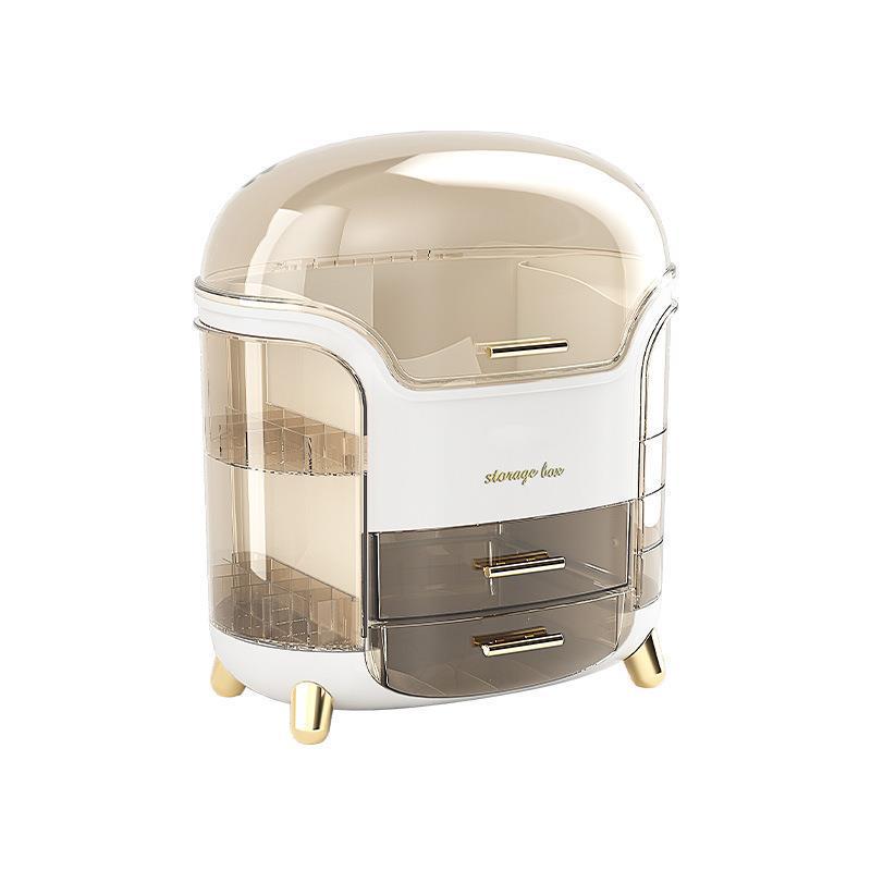 Luxury Multifunctional Makeup Organizer: Dustproof, Large Capacity Cosmetic Storage Box
