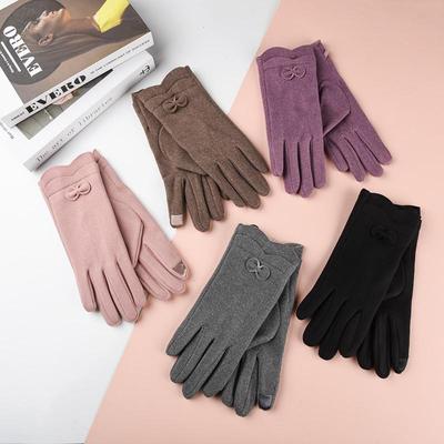 Damen-Fleece-gefütterte Touchscreen-Fahrradhandschuhe mit Kaninchenfell - Warm und Kälteschutz für Herbst und Winter