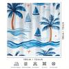 1 Tropical Sailboat Digital Print Shower Curtain, Polyester, Stylish Nautical Theme, Bathroom Decoration For All Seasons