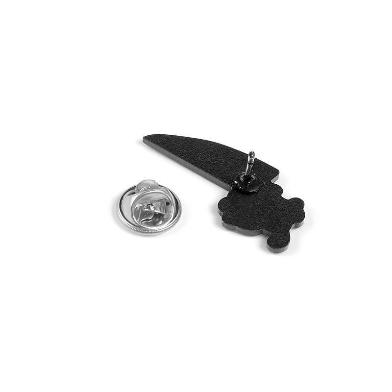 Funny White Goose Brooches Enamel Badge Pins Cartoon Black Cat with Knife Backpack Hat Shirt Lapel Pin for Kid Women Bag Clothes