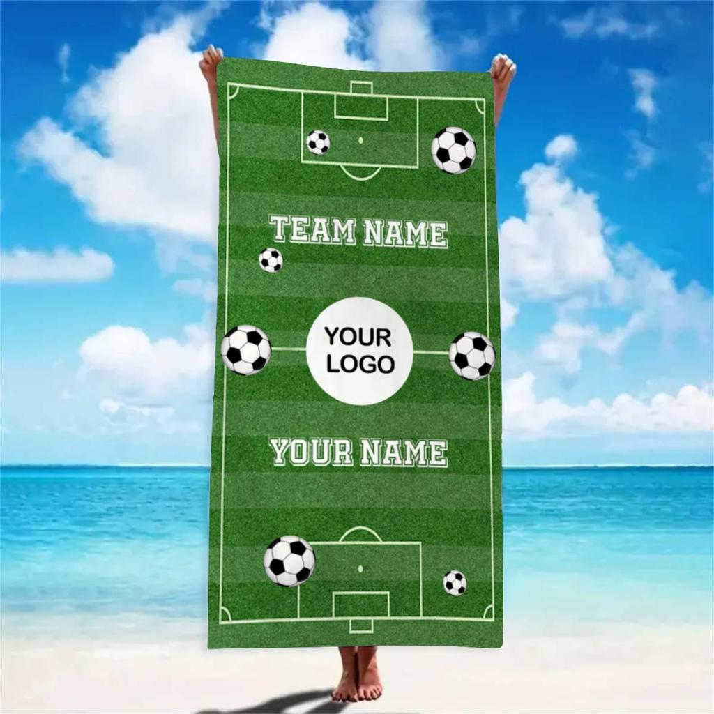 Personalized Football Field Name Beach Towel Sport Team Club Logo Pool Towel School Team Towels Volleyball Soccer Team Gift