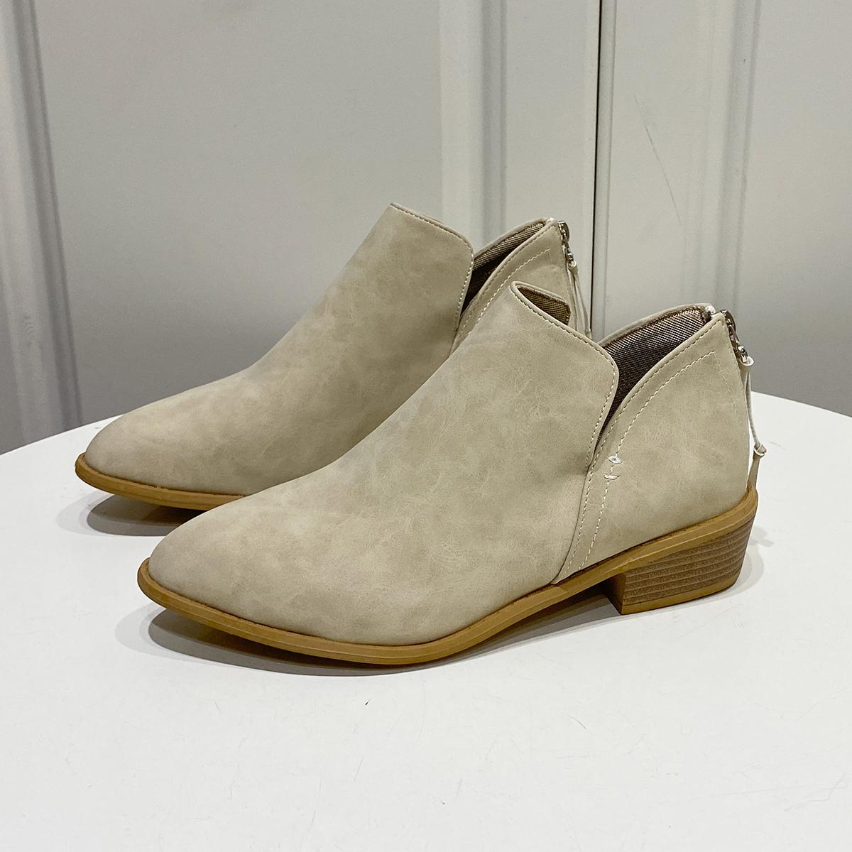 

Женские сапоги 2024 года, модные хлопковые туфли из плюша с мягкой подошвой, водонепроницаемые, с застежкой-молнией и высоким каблуком, женские сапоги Botas Mujer 36 бежевый