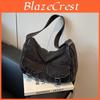 Fashionable Large Capacity Women Casual Single Shoulder Denim Crossbody Bag For Daily Use
