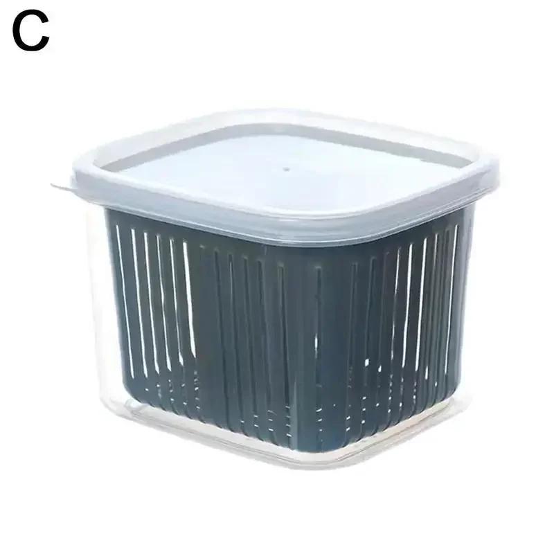 Two-layer Mini Refrigerator Organizer Kitchen Fridge Storage Box Drain Sealed Container Crisper Debris Fridge Storage Boxes Tray зелёный 1930₽