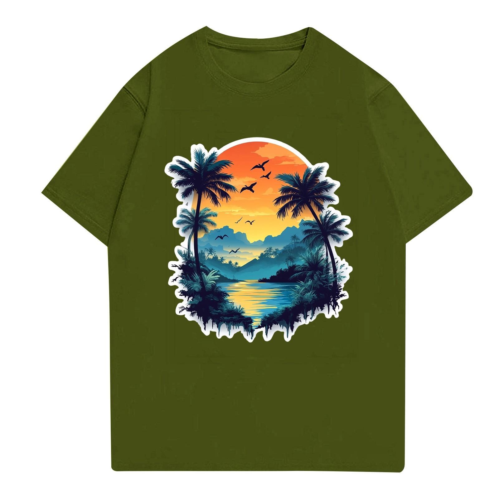 

Мужская рубашка с воротником-стойкой и коротким рукавом, свободная рубашка для отдыха и отдыха, мужская XL зелёный