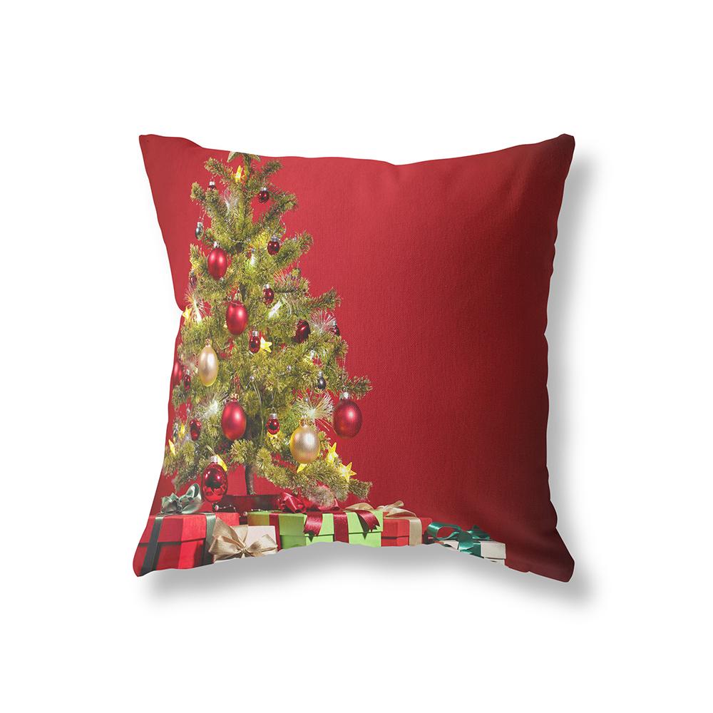 Merry Christmas Cute Snowman Print Pattern Polyester Cushion Cover Home Living Room Sofa Decoration Square Pillow Pillow Cover