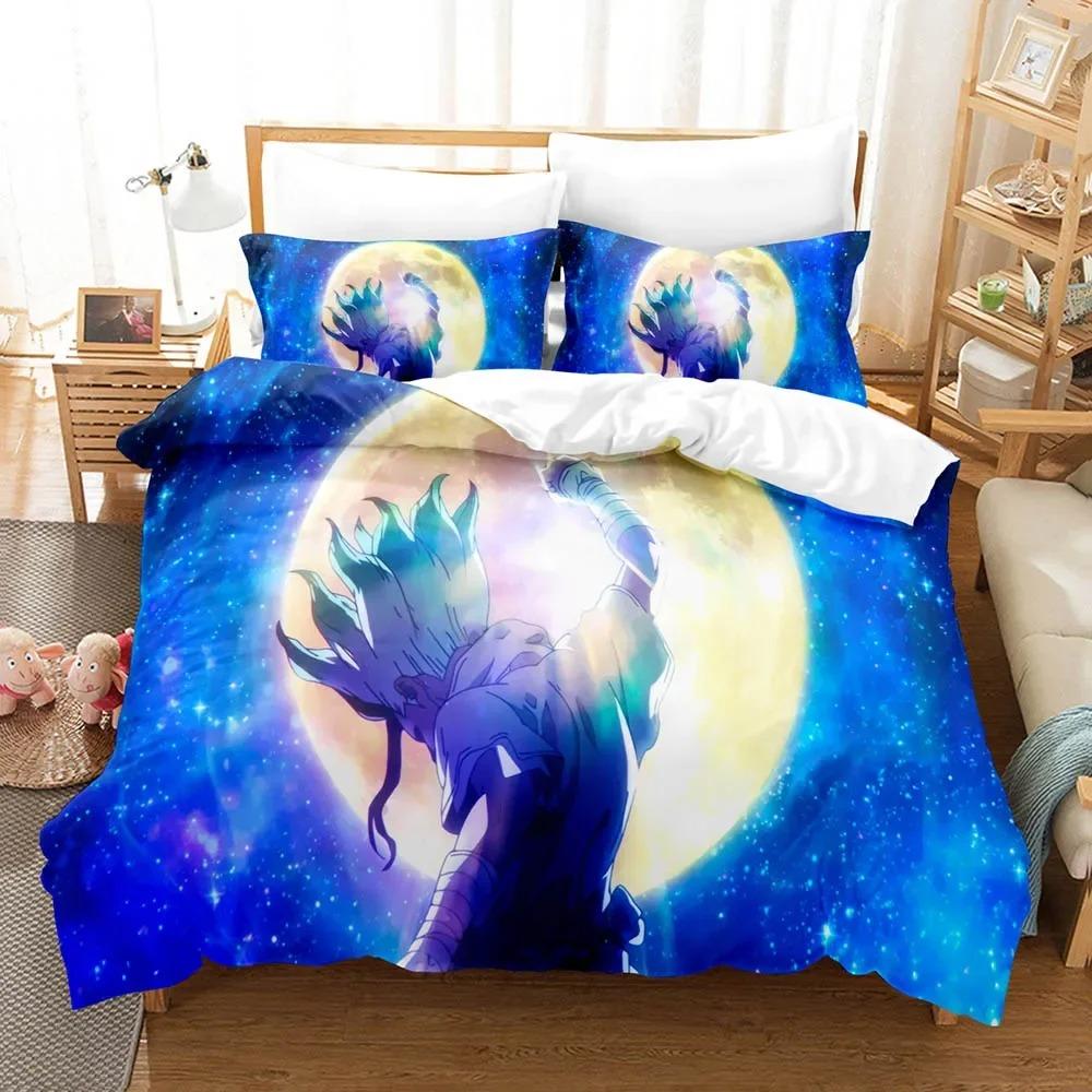 Fashion 3D Shi Ji yuan Dr. Stone Bedding Sets Duvet Cover Set With Pillowcase Twin Full Queen King Bedclothes Bed Linen