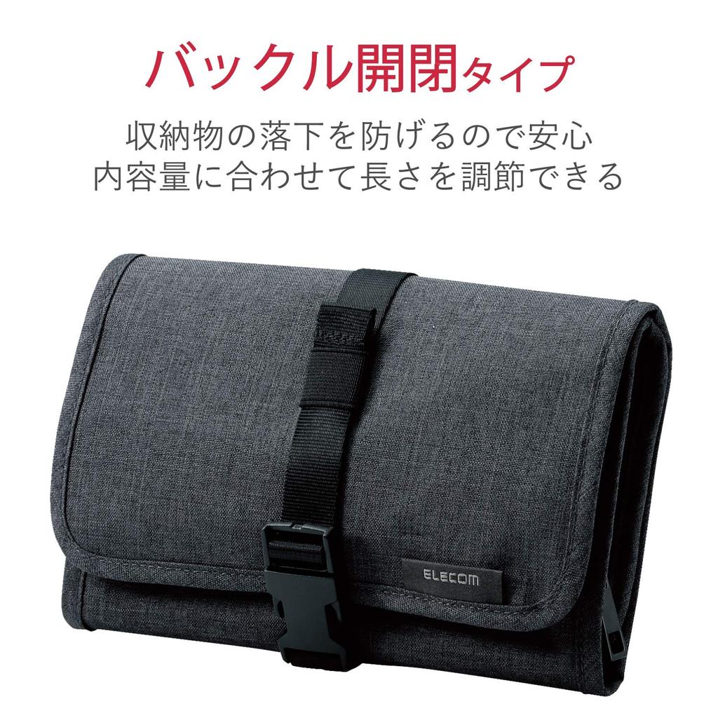 ELECOM Gadget Wallet Gadget Organizer Black Pouch, Type, Case, Pouch, BMA-GP13BK