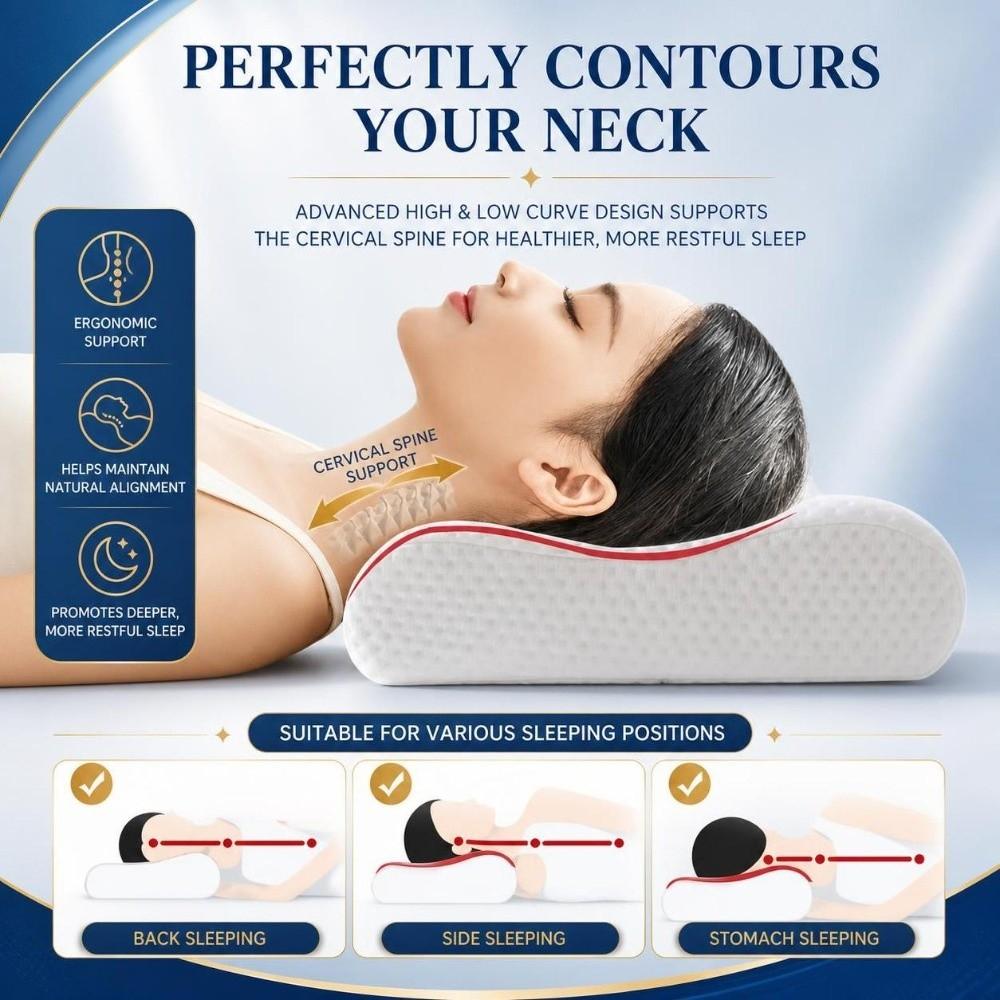 Slow-Rebound Memory Foam Pillow Comfortable Ergonomic Sleep Pillow Bedroom Sleeping