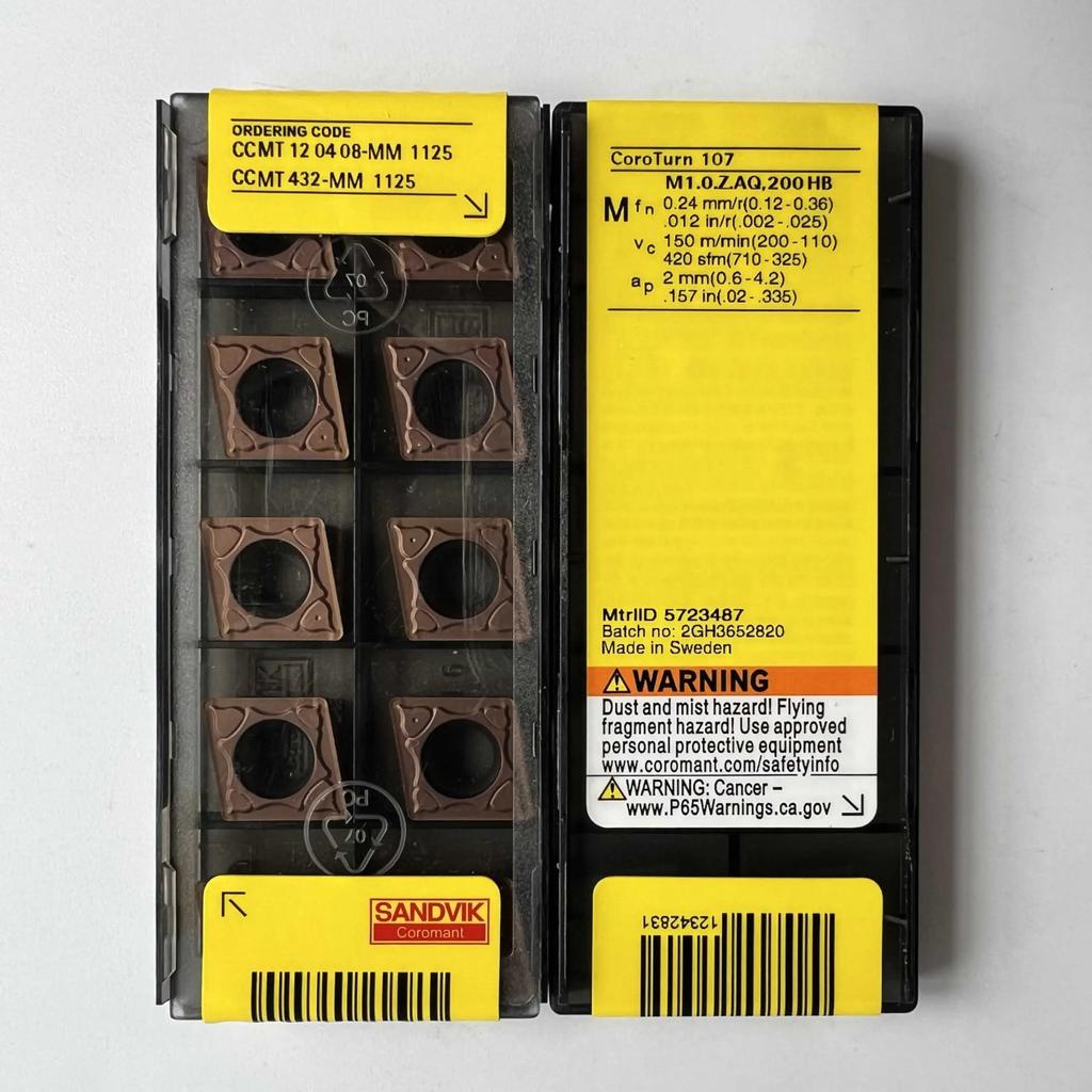 Original Sandvik / CCMT120408-MM 1125  / CNC lathe carbide blade 10 Pcs