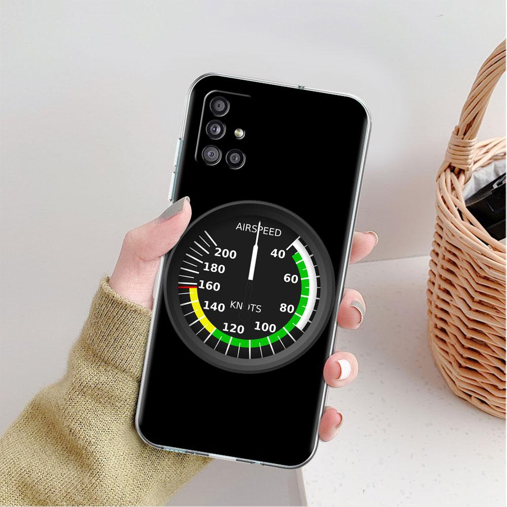 Aviation Aeroplane Helicopter Cockpit Instrument Clear Case For Samsung Galaxy A52 A12 A51 A32 A21s A71 A32 A22 AA50 Phone Cover