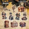 Steampunk Era Retro Character Decorative Stickers - 20 Sheets for Creative DIY Journaling