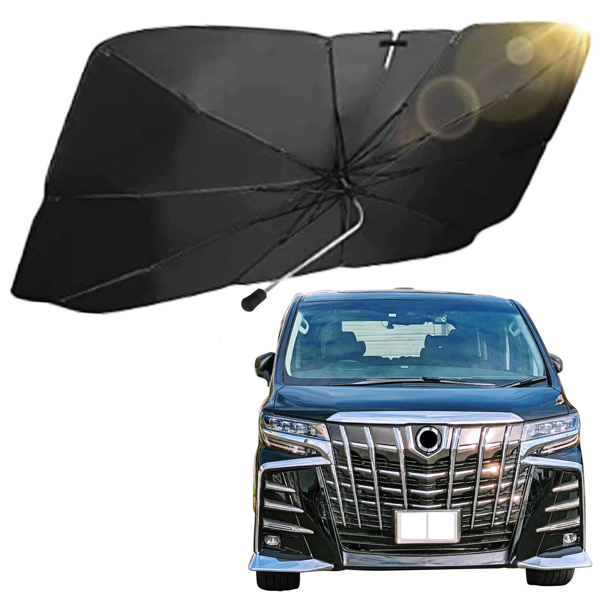 

ALEBANA Alphard Vellfire Sunshade Car Front 30 Series compatible with outside Car Sunshade Sunshade Umbrella Car Shade Car Supplies Convenient Goods чёрный