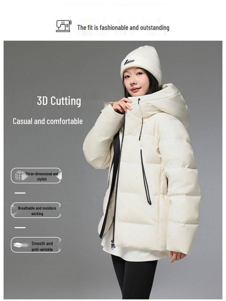 High Loft Winter Unisex Down Jacket - Extreme Cold Protection, Thick Short White Duck Down, Casual Outdoor Warmth