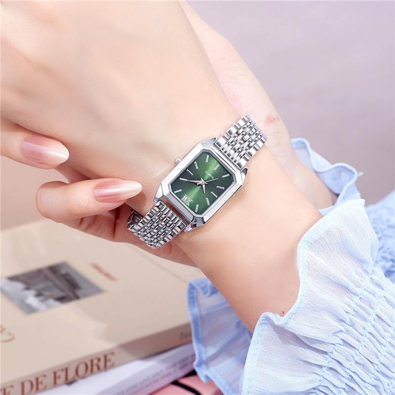 New Light Luxury Steel Band Fashion Simple Square Quartz Wristwatch for Women