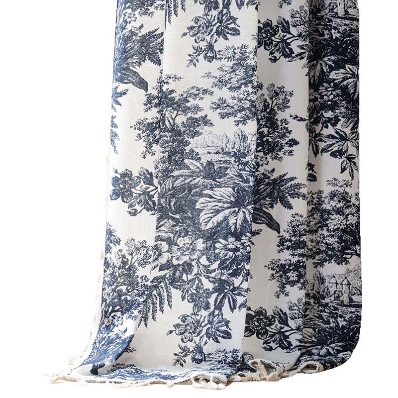 Jingga Ink Wash Print Rod Pocket Curtain