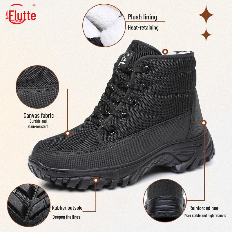 Men's Thickened High-Top Winter Boots: Warm, Snow-Proof Velvet Cotton Shoes