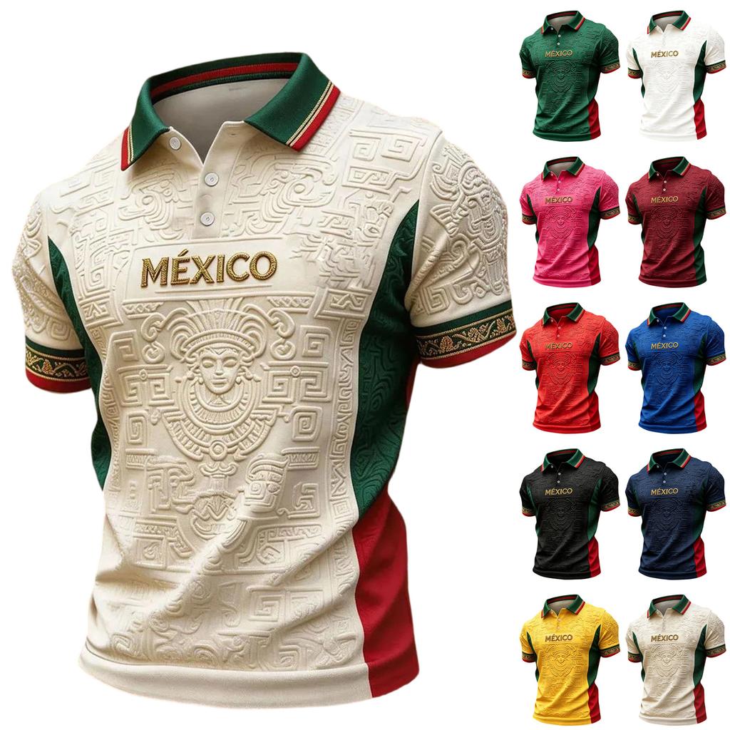 Men's Quick Dry Mesh Golf Shirt Halloween Print Short Sleeve for Summer Casual Wear