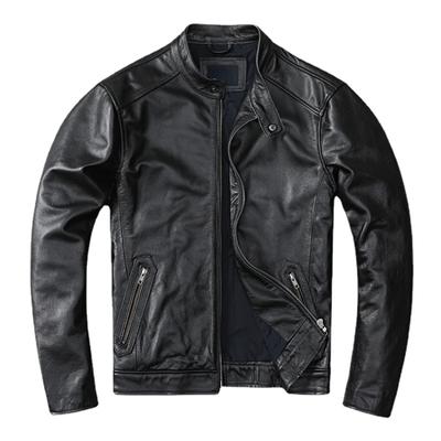 Wiosna naturalna prawdziwa skóra dla mężczyzny motocykl szczupły płaszcz męski męska skóra owcza Biker modna odzież