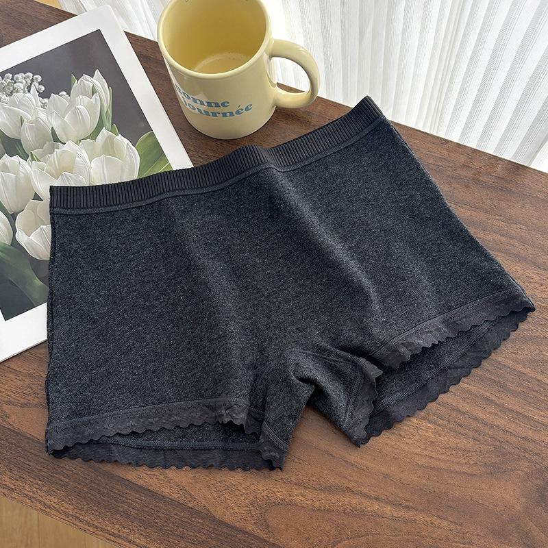 Female Summer Cotton No Trace 10A Antibacterial Anti Go Out of Light Not Roll Edge Boxer Briefs