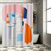 Abstract Art Shower Curtain Home Decor Bathroom Decoration Waterproof Fabric Printing Modern Style Pink Blue Orange Red White 72