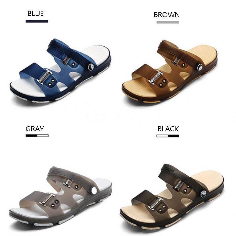 Herren-Hausschuhe, rutschfeste Sandalen, offene Zehen-Hausschuhe, Badezimmer-Strandschuhe