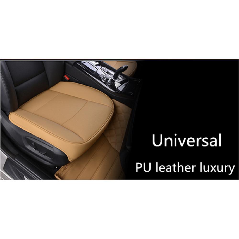 1X Universal Beige Pu Leather Deluxe Car Front Chair Cover Seat Cushion Pad Usa
