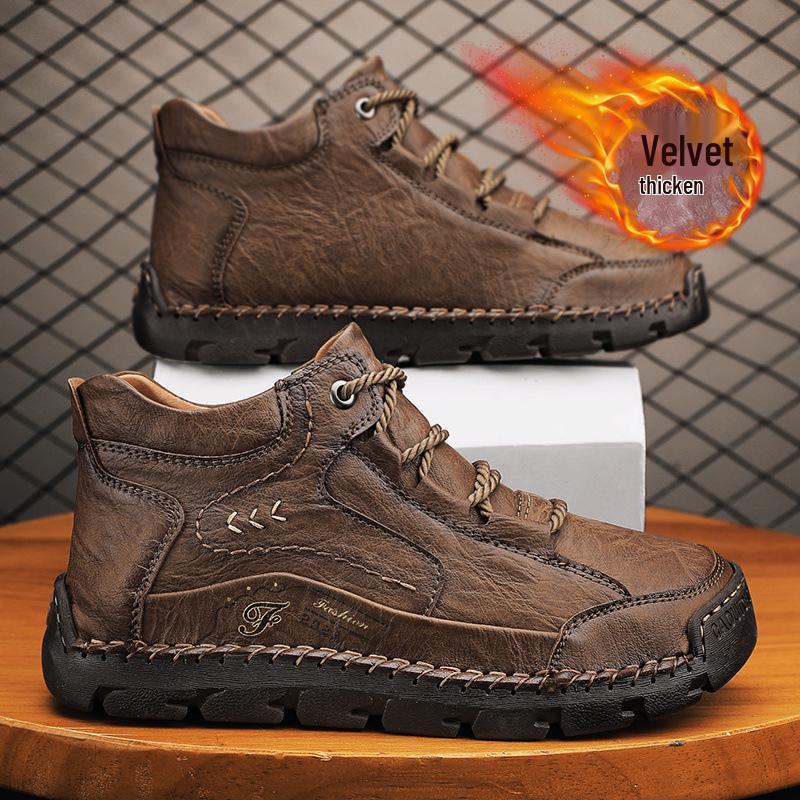 2024 AutumnWinter Men s Plus Size High-Top Cotton-Lined Casual Warm Shoes Size 47 3686₽