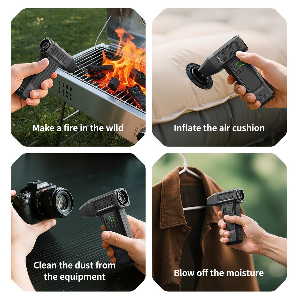 Violent Fan 300000RPM Powerful Air Blower 9 Gear Adjustable Digital Display Electric Air Duster 52m/s Brushless Turbo Jet Blower