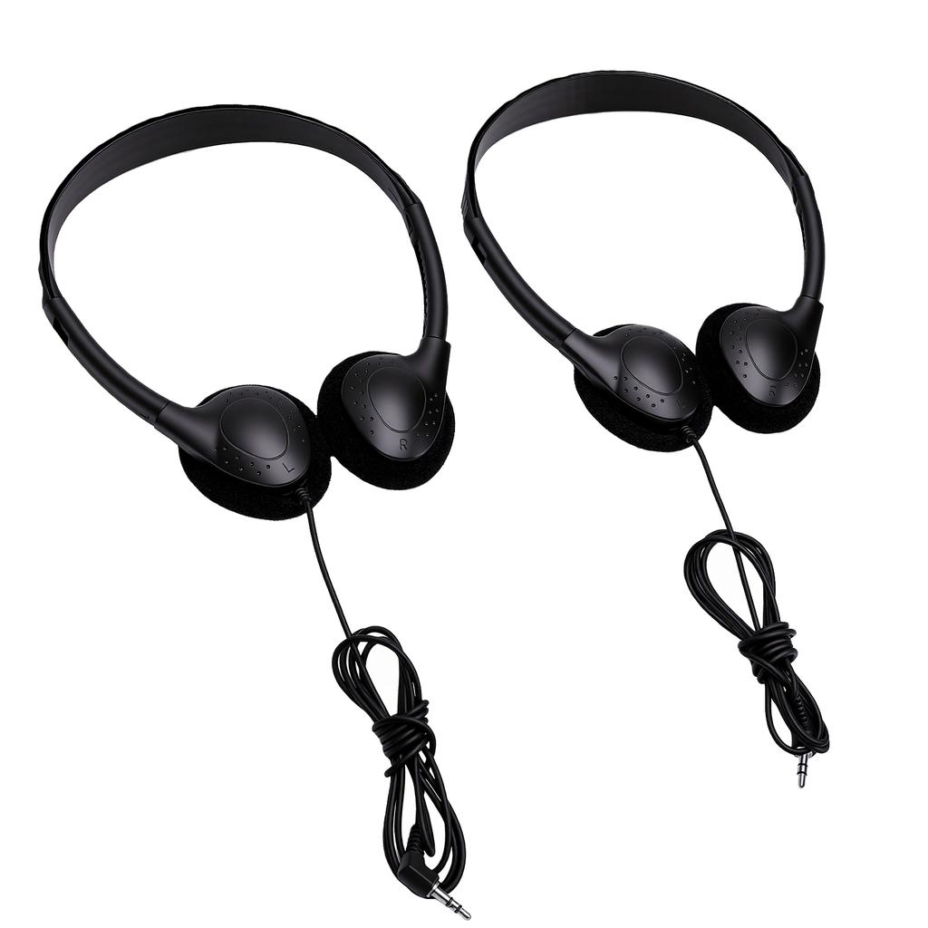 10pcs Kids Classroom Headphones Soft 3.5mm Wired Over Ear Design Adjustable Headband Headphones For Children Black