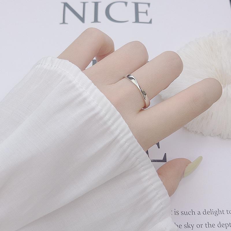 S925 Sterling Silver Möbius Strip Couple Rings: Unisex Open Design