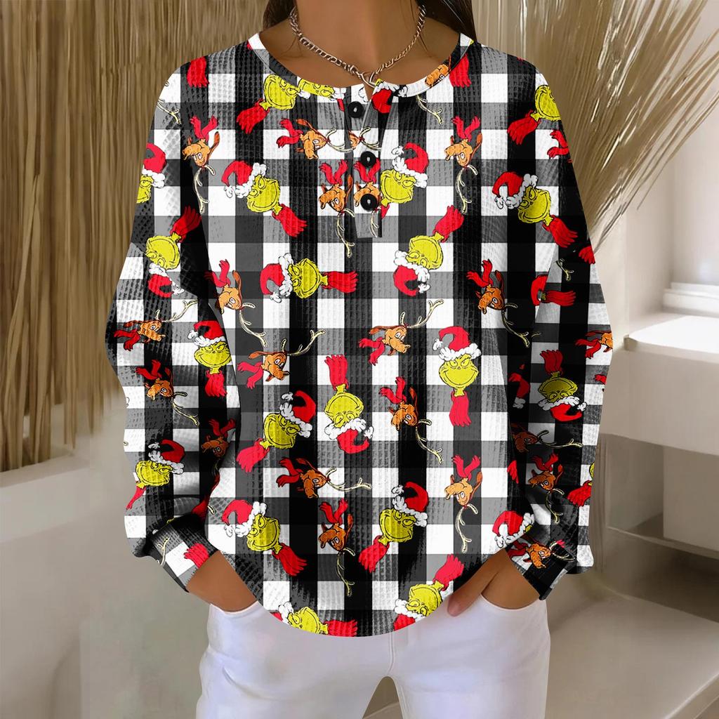 Women's Casual Shirts Long Sleeve Tops Button Up V Neck Loose Knit Fall Favorites For Women