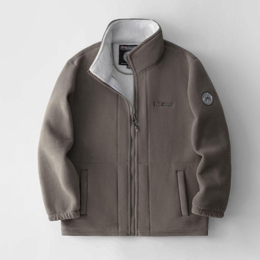 Norwegen Dickes Fleecegefüttertes Warmes Jacke: Doppellagige Baumwolle, Kältebeständig, Stehkragen, Mehrere Taschen, Übergröße.
