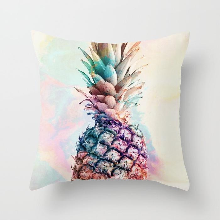 Tropical Fruit Painted Pineapple Linen Pillow Pillow Case Casual Comfortable Car Sofa Office Cushion Cover