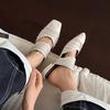 Fashion 2025 Summer New Genuine Leather Low Heels Slippers Women Square Toe Natural Leather Casual Slippers Female Daily Walk Slippers