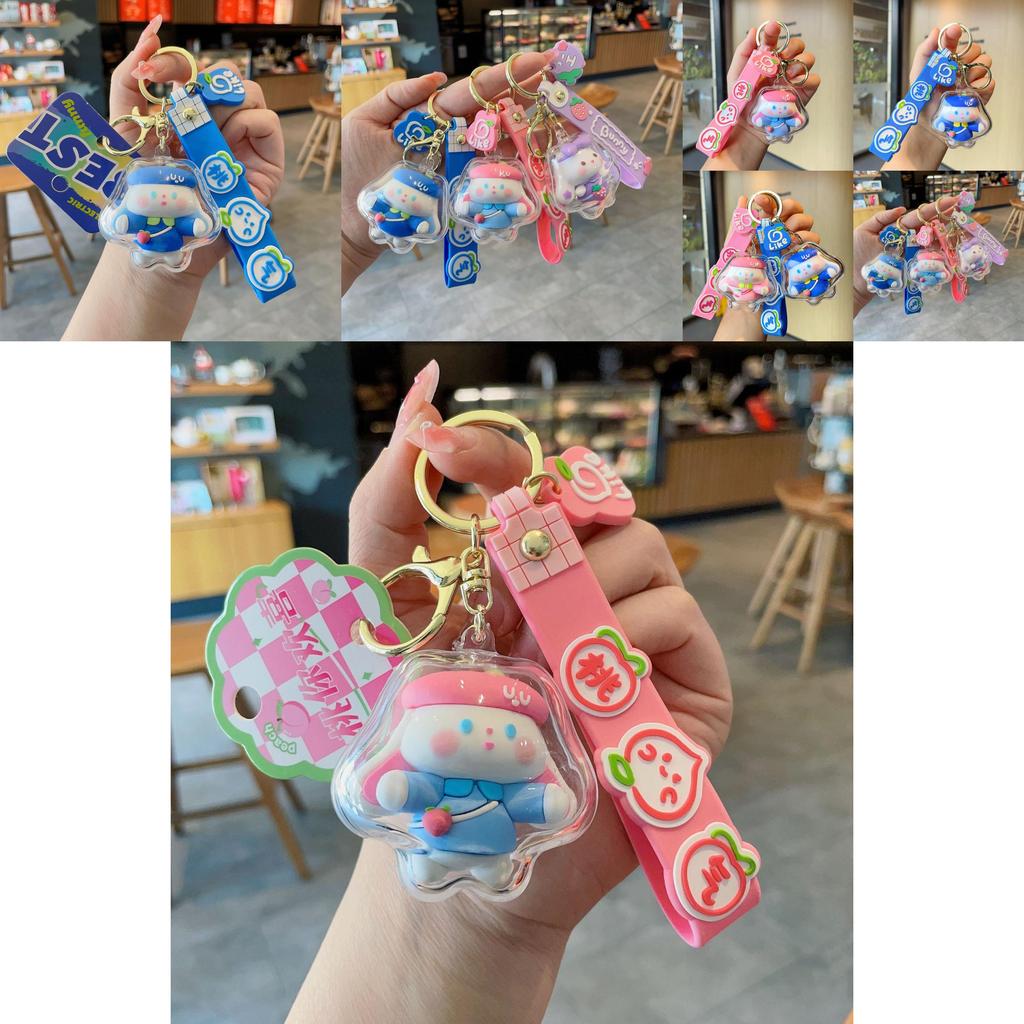 Adorable Cute Cartoon Rabbit Keychain For Girls Acrylic Couple Keyring Gift