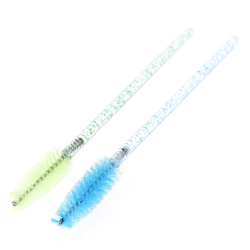 50Pcs Disposable Eyelash Brush With  Rod Eyebrow Comb Makeup Brush