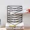 Book Storage Rack Desktop Iron Bookshelf Vinyl Records Holder Newspaper Magazines Stand Stationary Organizer Display Shelf Home