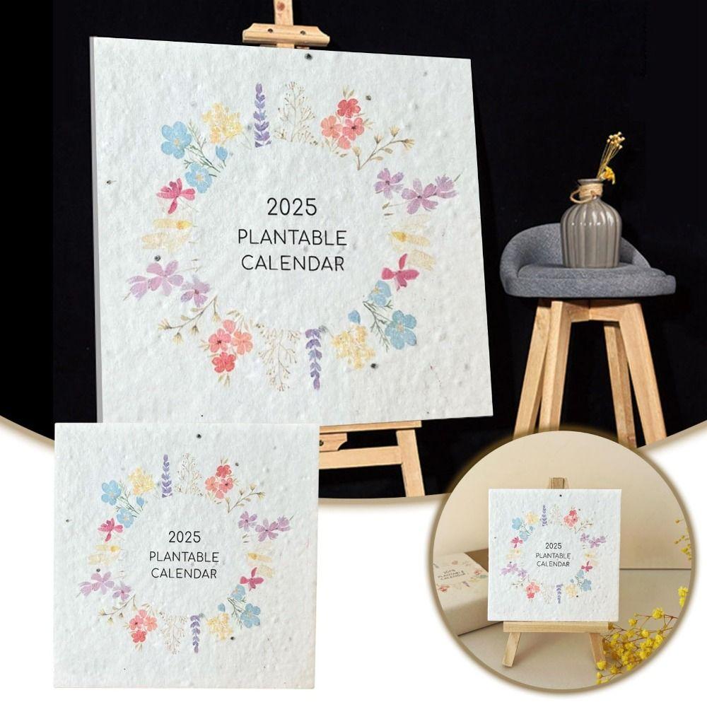 

A Unique Floral Design Plantable Seed Calendar 2025 Plantable Desk Calendar 2025 for Plant Lovers