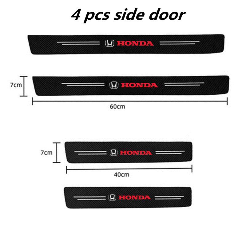 Carbon Fiber Car Door Threshold Sticker Auto Trunk Protective Strip For Honda Civic Fit Jazz Accord Pilot CRV BRV HRV