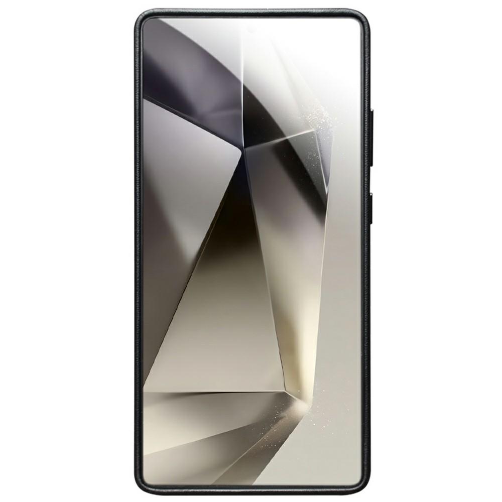 QIALINO For Samsung Galaxy S25 Ultra Magnetic Case Genuine Cow Leather PC Phone Back Cover