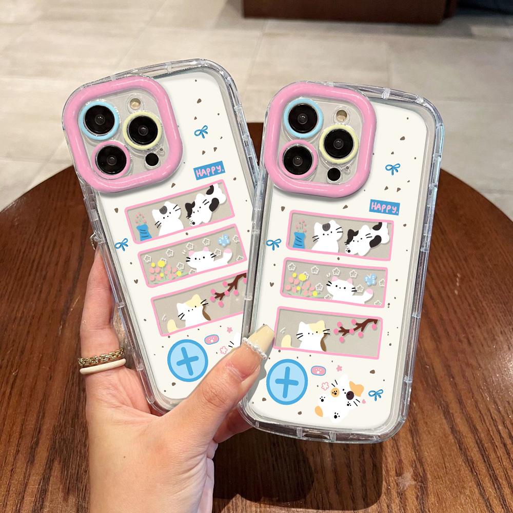 Mobile Phone Cases for iPhone 11 13 XR 15 Pro Max 12 14 Pro Max Case iPhone 16 7 Plus 8 Plus XS Max Cartoon Pattern Anti-drop Protection Shockproof