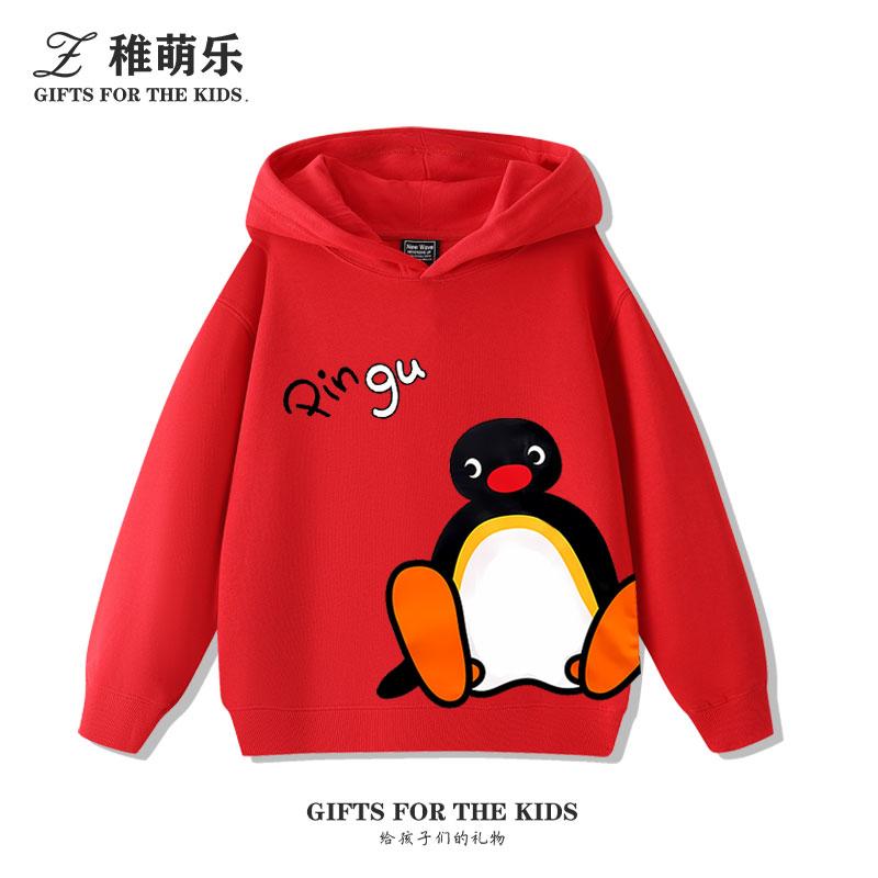 

Класичний мультяшний пінгвін Родина Ретро PINGU Сувенірна толстовка з капюшоном для дівчинки Дитячий осінньо-зимовий милий одяг 110