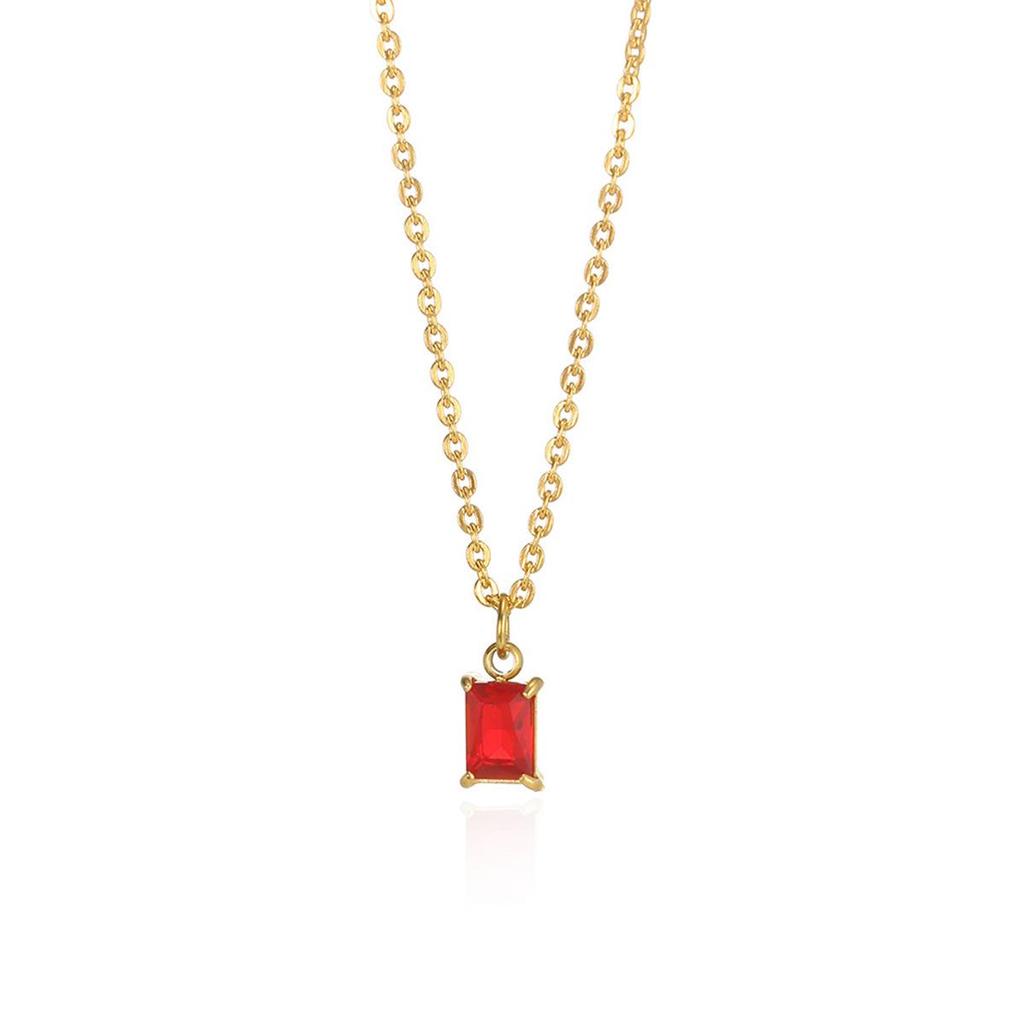 December Zircon Birthstone Necklace: Women's Trendy Fashion Clavicle Chain for Daily Commute