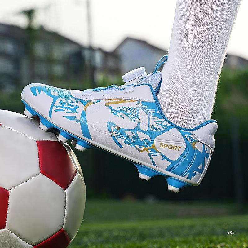 New Football Shoes Children's Rotary Buckle Elementary School Boys Girls Falcon Crush Nails Short Nails AG Long Nails Competition Training