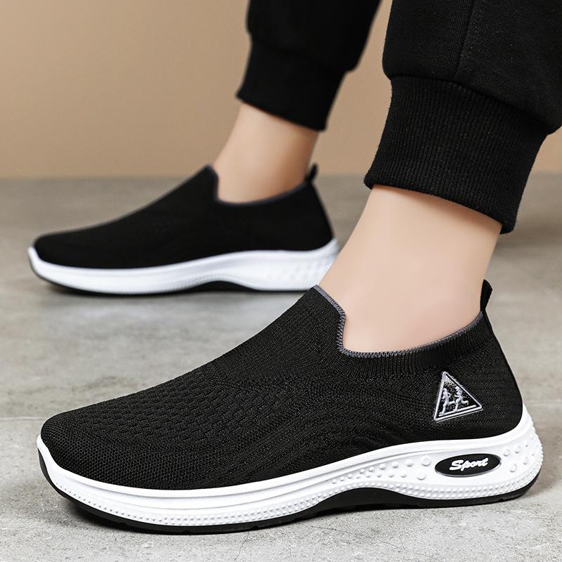 Fashion Plus Size Shoes for Men 39-44 Summer Autumn Fashion Round Toe Slip on Platform Wedges Mesh Breathable Flats Shoes Sneakers
